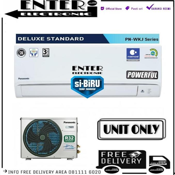 TERBARU - PANASONIC PN12WKJ - AC PANASONIC 1.5 PK DELUXE STANDARD CS CU PN12WKJ