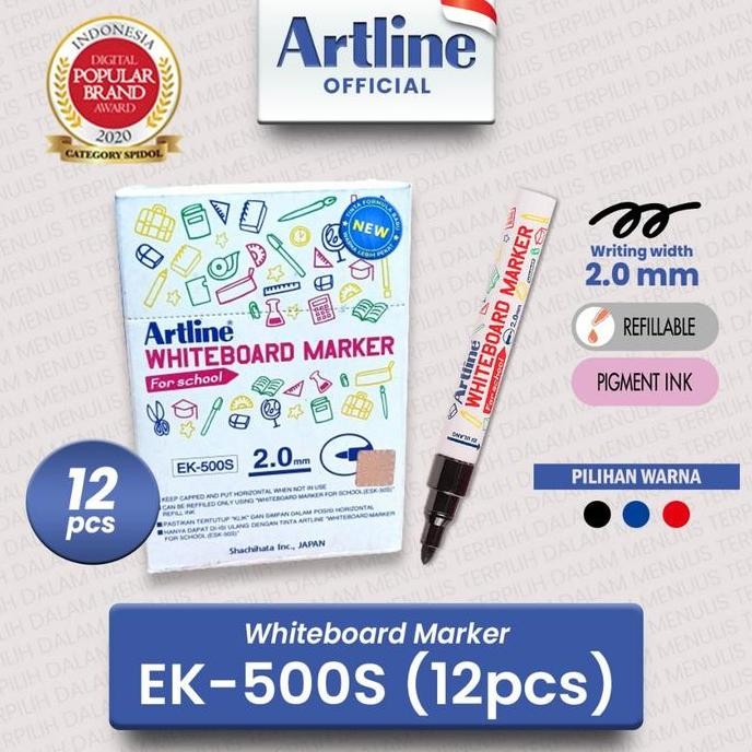 

TERBARU - ARTLINE Spidol Whiteboard Marker EK-500S 12pcs/ 1 lusin