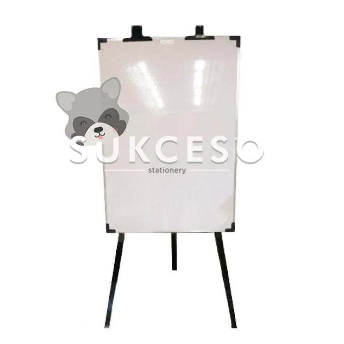 

TERBARU - SAKURA WHITEBOARD Clip Chart Standing 90x60 Cm Papan Tulis Flip Chart