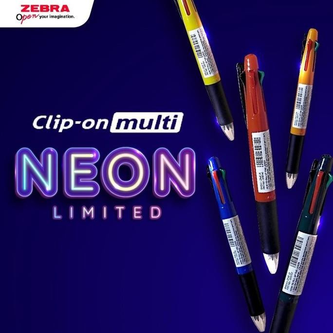 

TERLARIS - Zebra Clip on multi neon - multifunction pen/Pulpen Cetek 4 Warna