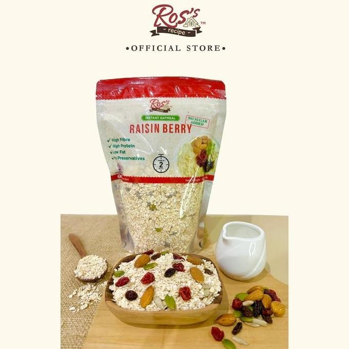 

Ros Recipe Instant Oatmeal Raisin Berry 400gr (Tanpa Gula)