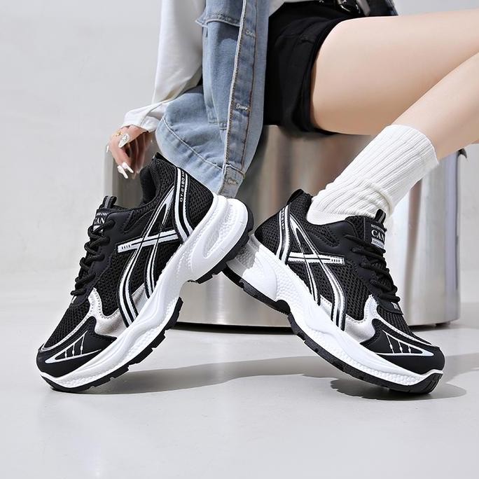 Canikorea Sepatu Anak Sekolah Sneakers Fullblack Edition Casual Shoes Fashion