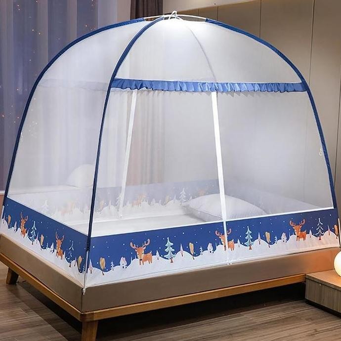 2025 New Model Kelambu Jumbo Kelambu Lipat Cantik Kelambu Gantung Super Jumbo Tempat Tidur Dewasa Ki