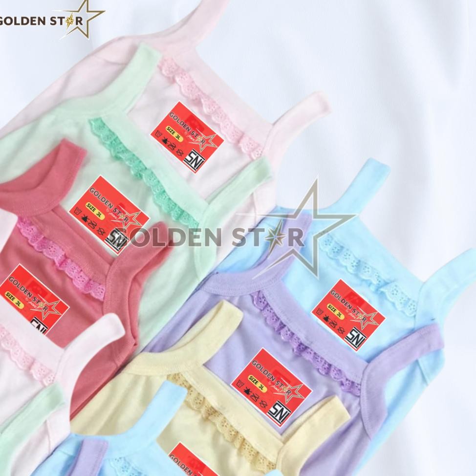 6Pcs Singlet Anak Perempuan Kaos Dalam Anak Perempuan Kaos Dalam Anak Perempuan Warna Warni Dan Puti
