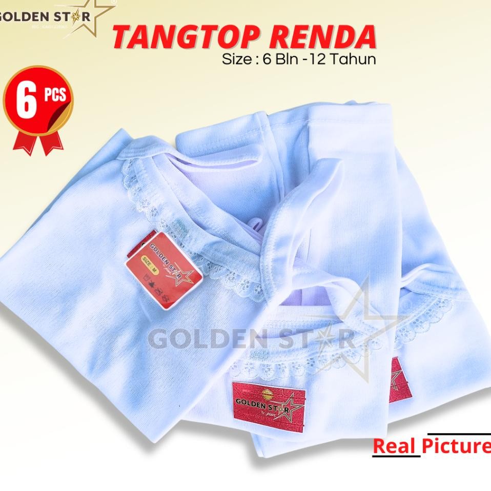 12 Pcs Tanktop Anak Perempuan Renda 912 Tahun Warna Putih Kaos Dalam Singlet Kutang Daleman Anak Per