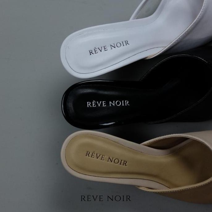 Reve Noir Ouvert Slip On Heels Wanita Shoes Sendal