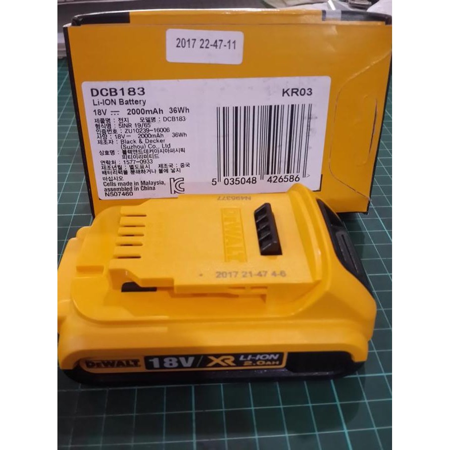 Battery Cordless Dewalt 18V 2.0Ah Lithium Ion Dewalt