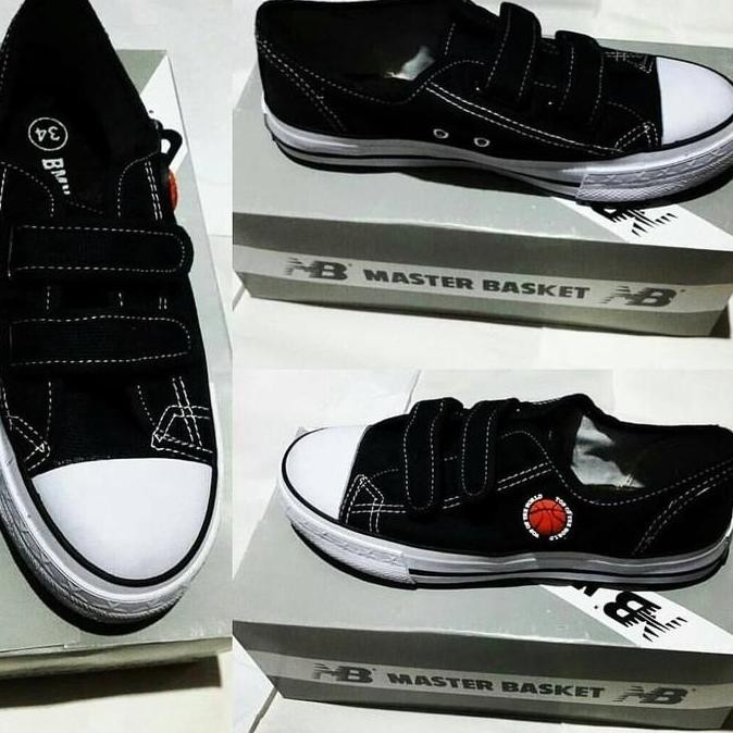 Sepatu Sekolah Anak Cewe Cowo Laki Perepet Warrior Bmx Hitam Putih
