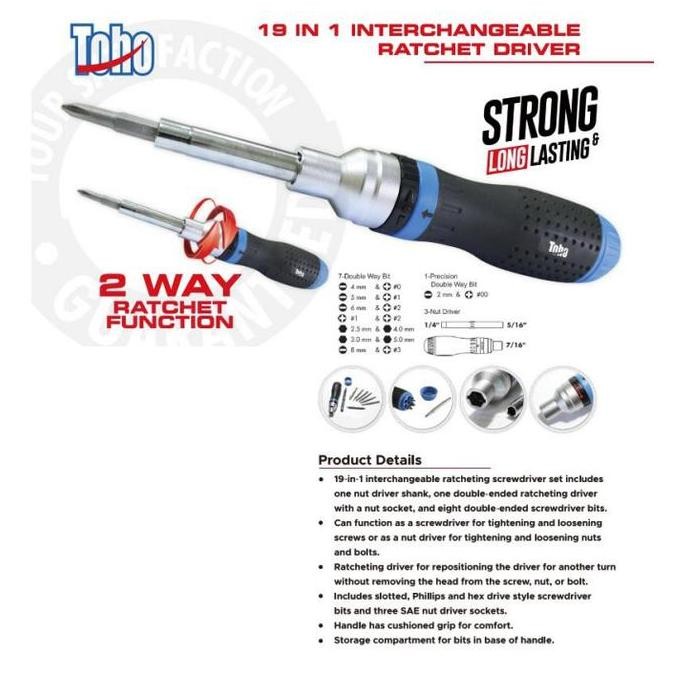 Bst Ready Obeng Ratchet Set 19 In 1 Interchangeable Toho Best Seller