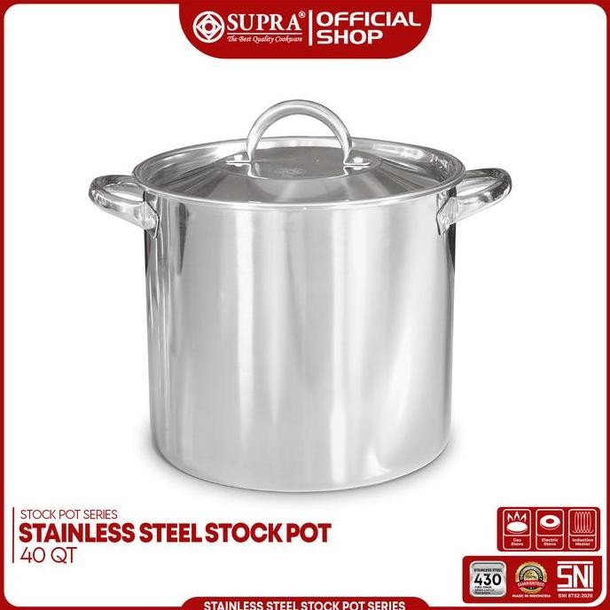 Panci Stainless Steel 40 Qt Stock Pot Tutup SS