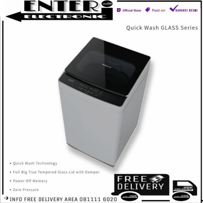 SHARP ESH858TGY - MESIN CUCI TOP LOAD 1 TABUNG 8.5KG SHARP ES H858T GY