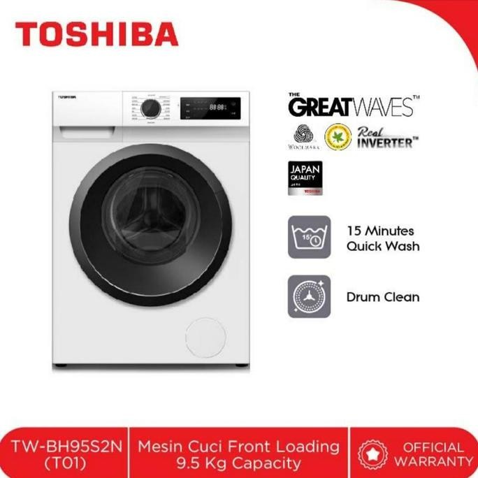 MESIN CUCI TOSHIBA TWBH95S2N TW-BH95S2N 8.5KG FRONT LOADING INVERTER