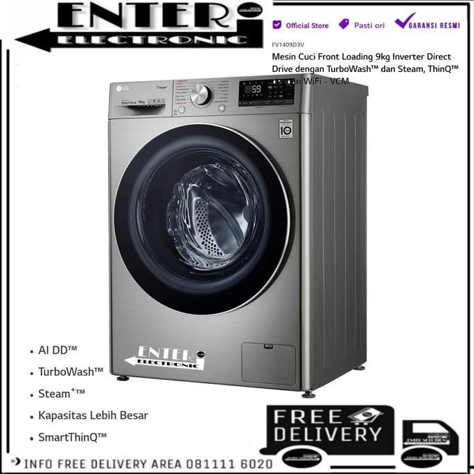 LG FV1409D3V - MESIN CUCI FRONT LOADING 9 KG PLUS DRYER LG FV 1409D3V