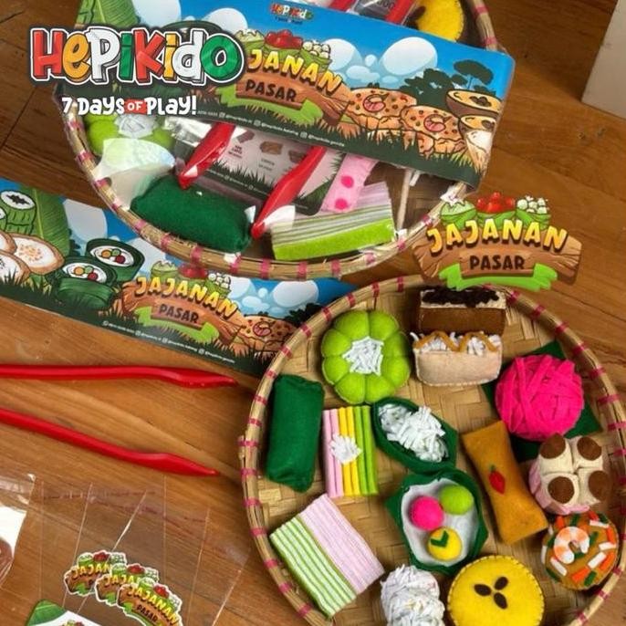 Promo HEPIKIDO jajan pasar pretend play bermain jual beli jajanan pasar pasaran series COD