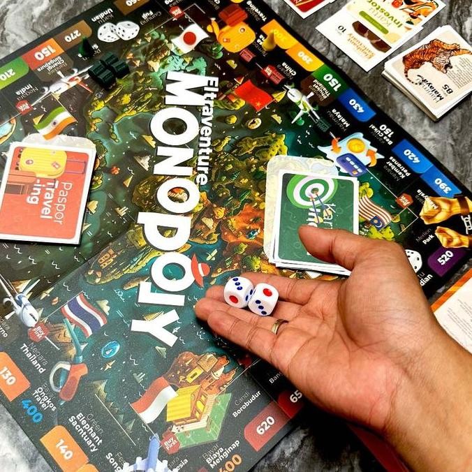 Promo Elco - Monopoli Kertas Eltraventure (Mainan Monopoli Internasional) Kartu Papan Permainan Boar