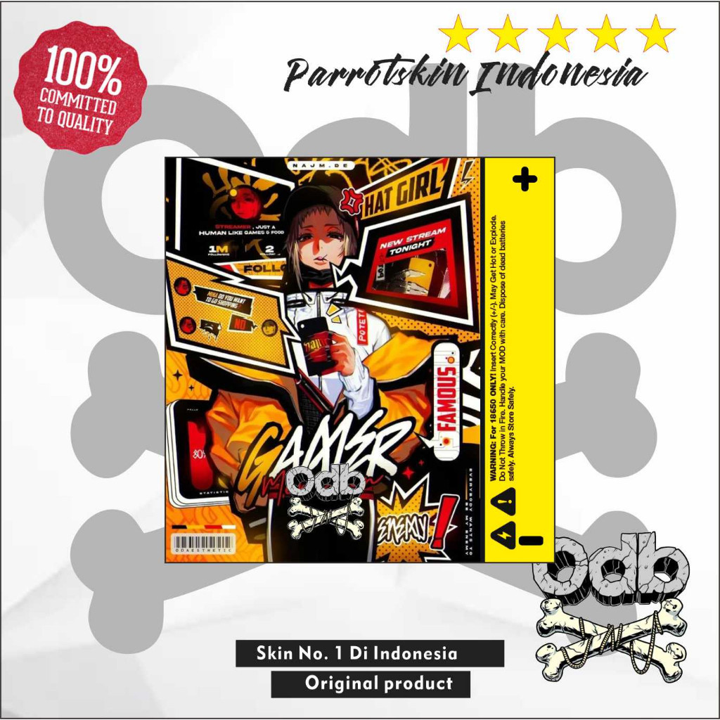 

[COD] Garskin Stiker Warp Baterai Stiker Wrap Odb Anime Mukay 18650 21700 Per Gamers Label Custom Presisi Terlaris