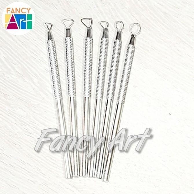 

Promo Clay Sculpting Pottery Carving Tool set 6 Pisau Ukir Polymer Ceramic COD
