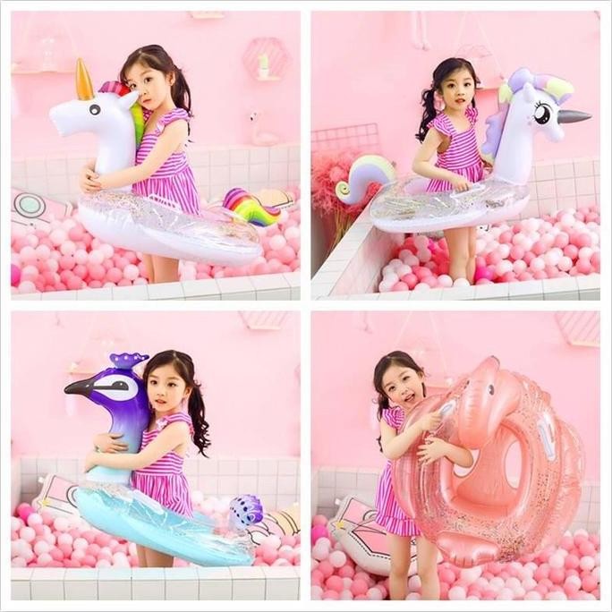 Ban renang/pelampung anak unicorn glitter import LL