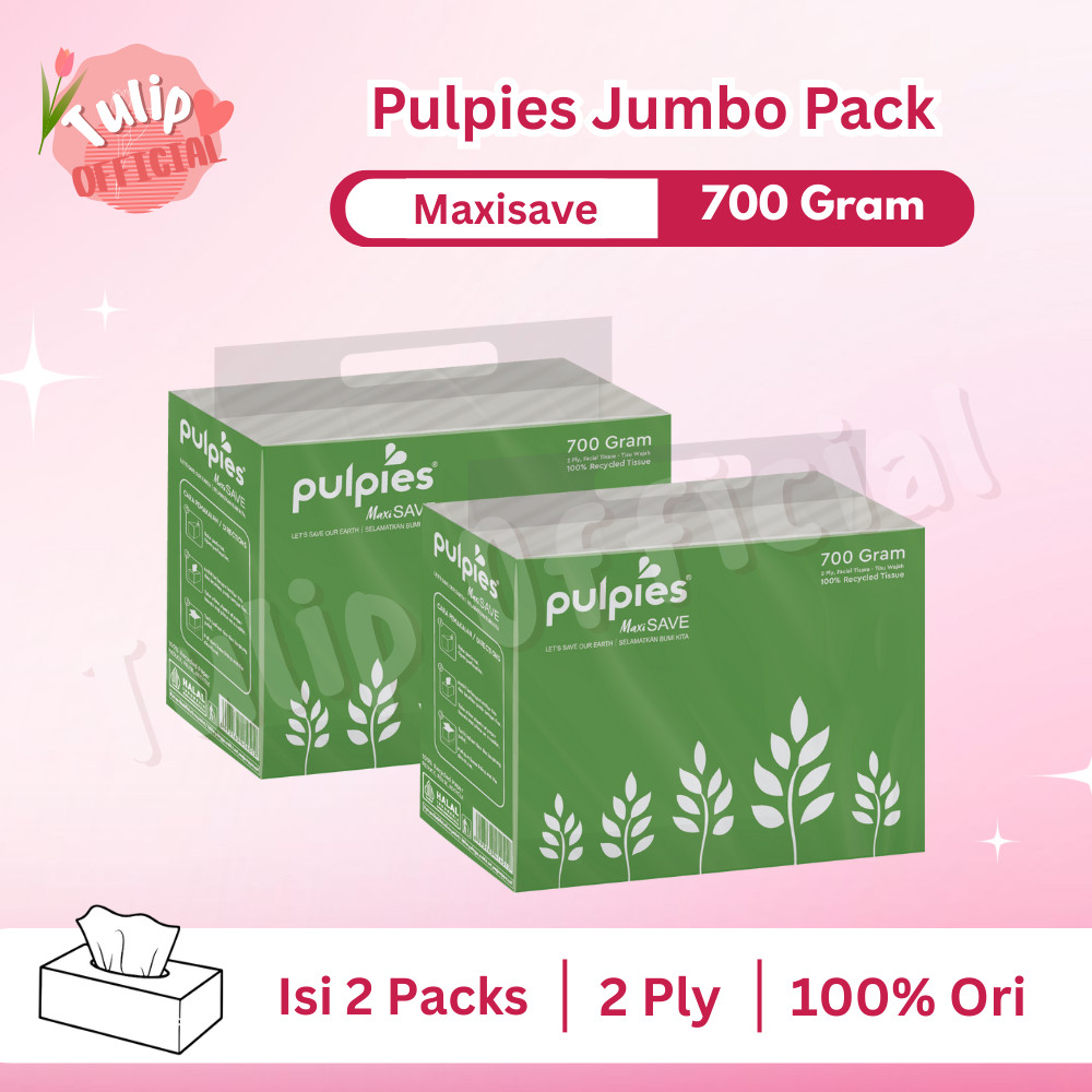 PAKET HEMAT 2 Packs Tissue Pulpies Jumbo Pack Maxisave 700 Gram 2 Ply