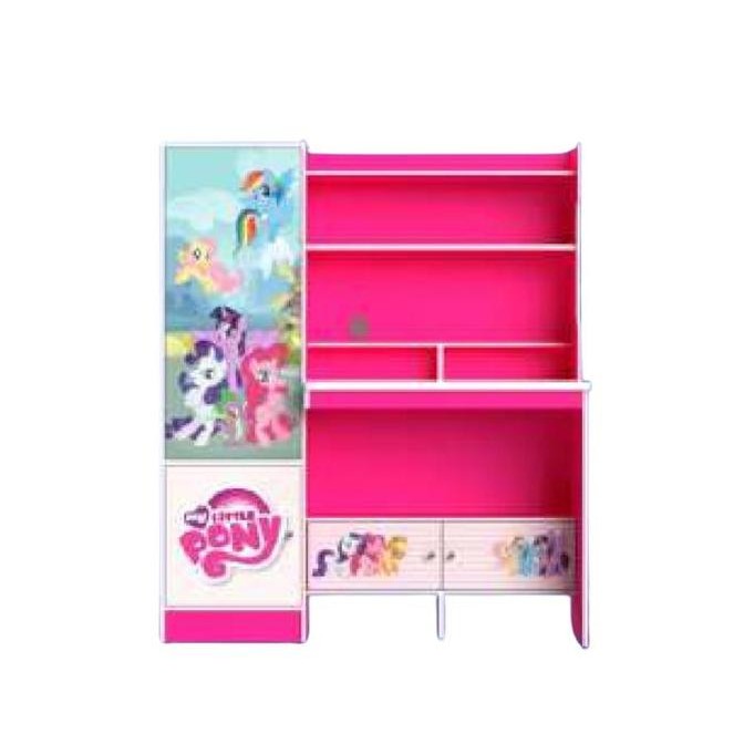 Meja belajar rak buku anak perempuan karakter my little pony BANDUNG