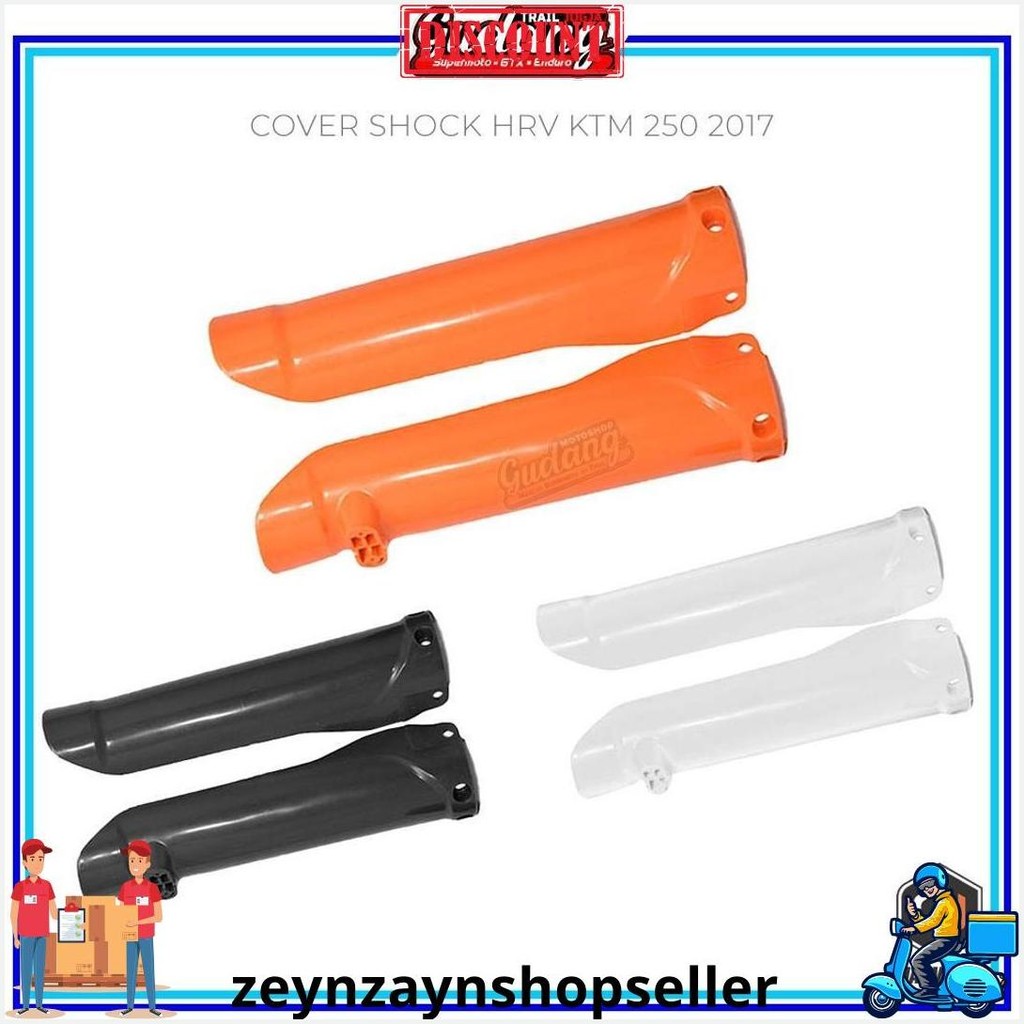 Cover Shock Tutup Pelindung Shock Depan Usd Ktm 250 2017 Harvy Mx Hitam Orange Putih Original Produk