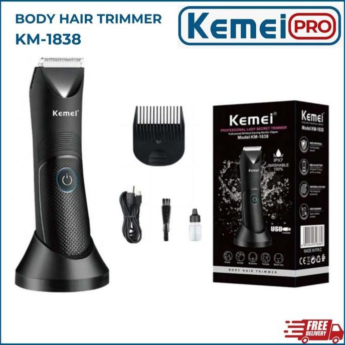 Promo KEMEI 1838 Alat Cukur Rambut Kemei KM-1838 Multifungsi Body Hair Clipper Washable KM1838 Cukur