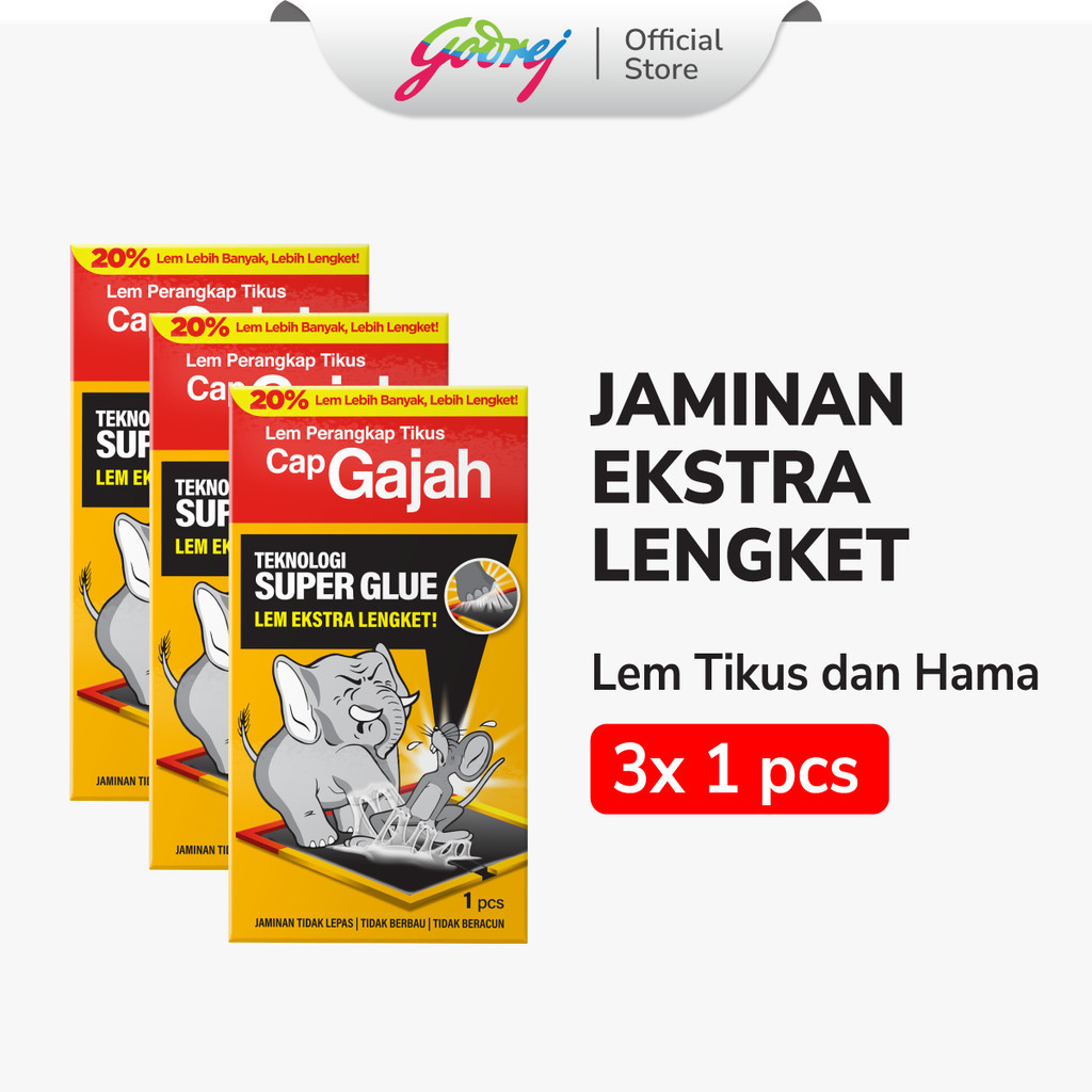 Cap Gajah Lem Perangkap Tikus dan Hama 60gr x3