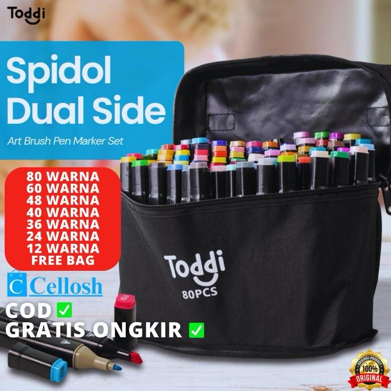 

Premium Spidol Stabilo 12 24 30 36 40 48 60 80 Warna Dual Side Fine Art Brush Pen Animation Marker Set Sketsa Promo