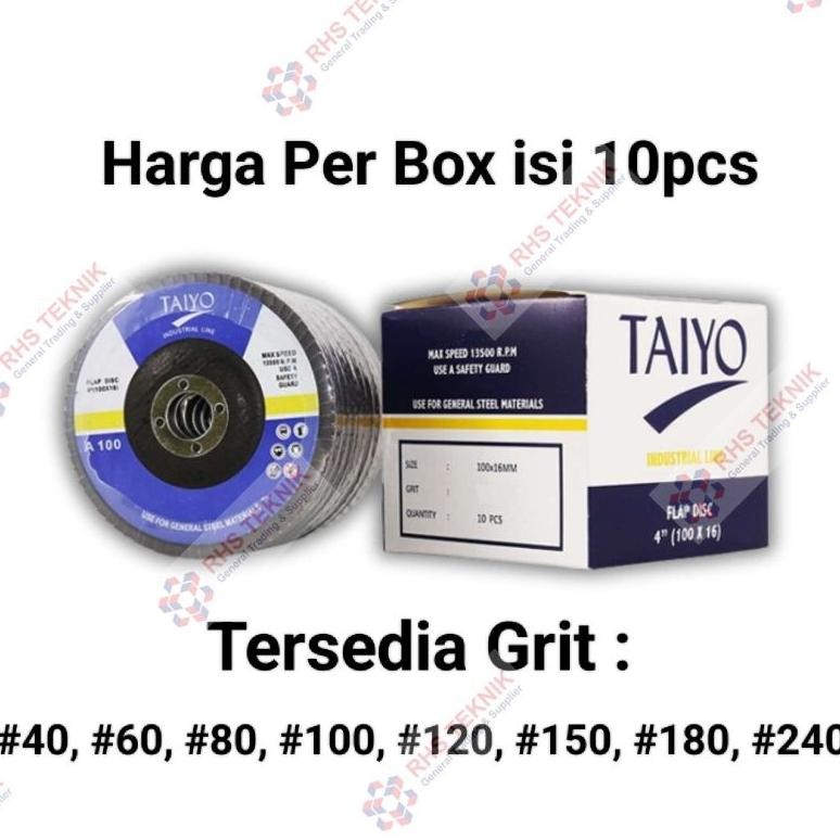 Flap disc Taiyo 4 inch Amplas Gerinda Taiyo Amplas susun Taiyo Gerinda Amplas Taiyo Radial wheel Tai