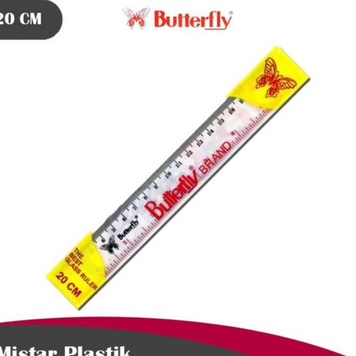 

Penggaris Plastik Butterfly 20 Cm 1Pak12Pcs