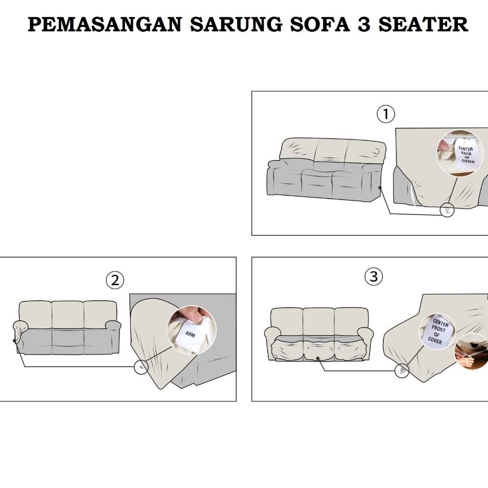 SR149 Sarung Sofa Reclining Cover Sofa Reclining Elastis Polos