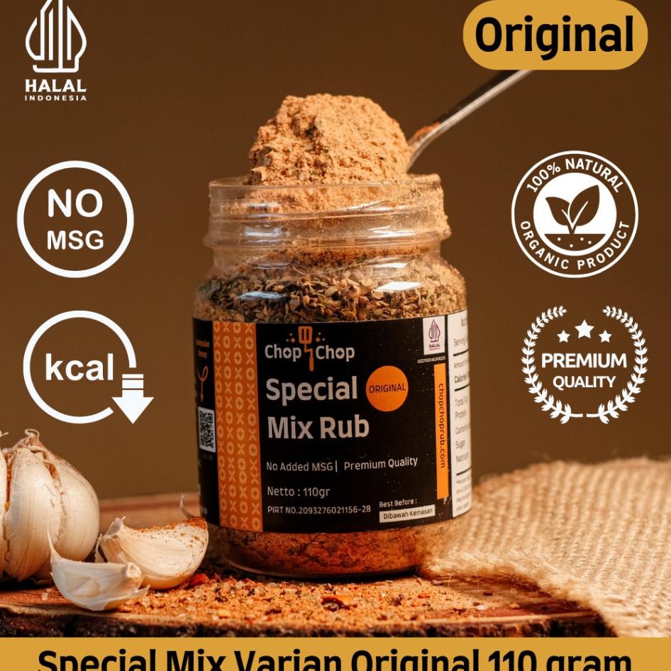 

Chopchop Special Mix Rub Bumbu Marinasi Rendah Kal Serbaguna 110Gr