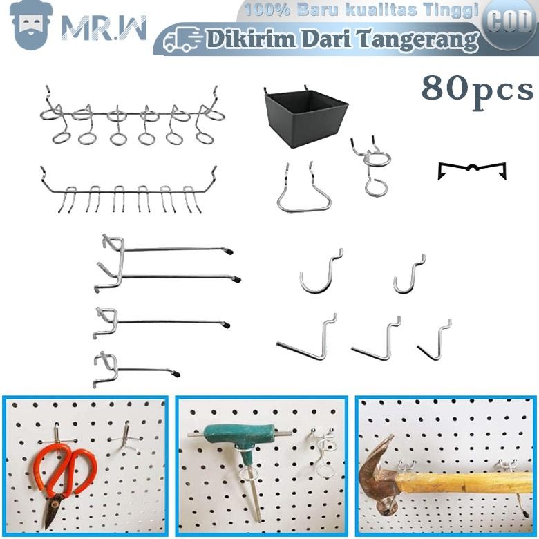 80pcs / Set Pegboard Hook Triangle Hook Ram Pengait Pegboard Gantungan Pegboard Cantolan Pegboard Ka