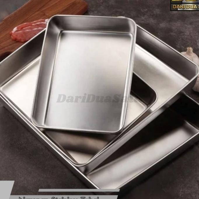 Nampan Stainless Tebal Loyang Persegi Baking Tray Tinggi 6 Cm
