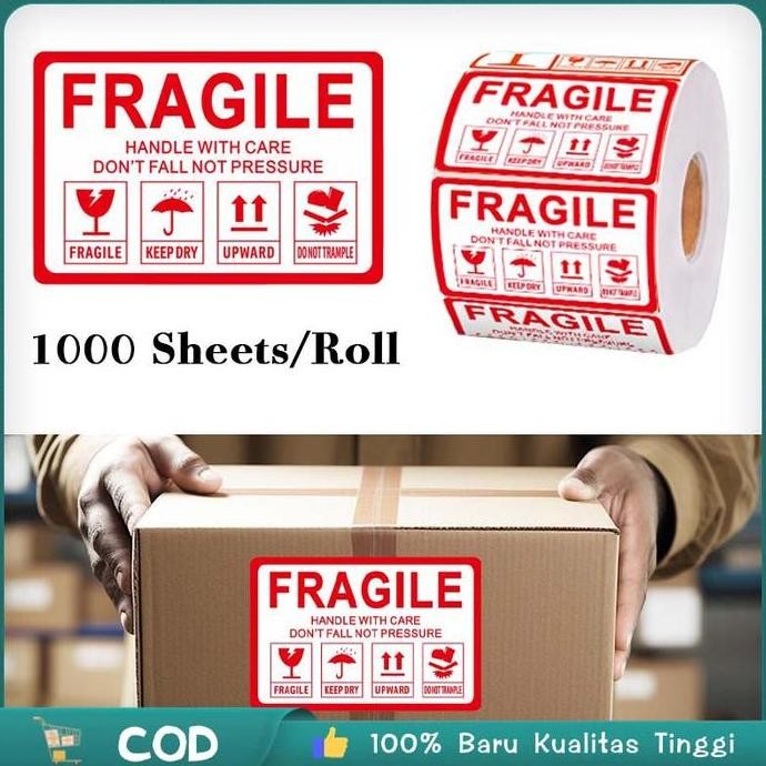 

Isi 1000 Label Fragile 60 X 40 Mm Sticker Label Fragile Sticker Fragile Kecil Sticker Fragile Unboxing