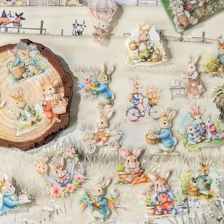 

15 Pieces Pet Diary Stickers Four Stationery Scrapbooking Bottoming Forest Cute Decoration Rabbit Life Party Stickers