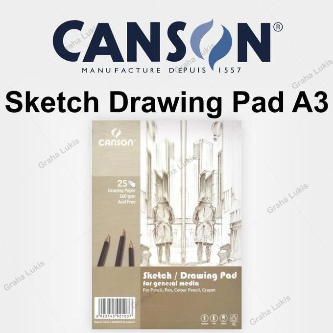 

Sale Canson Sketch / Drawing Pad A3 160Gsm