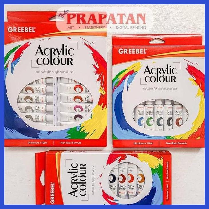 

( SEKOLAH / LUKIS ) SALE CAT AKRILIK SET GREEBEL 18X10ML | GREEBEL ACRYLIC SET (SENI / MENGGAMBAR / ART / KERAJINAN ) PRIVASI AMAN