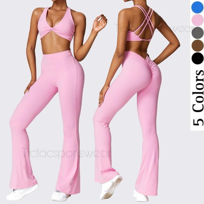 Keneysha Sport Set Sport Bra Dan Legging Cutbray Scrunch / (Dijual Terpisah) / Setelan Yoga Zumba