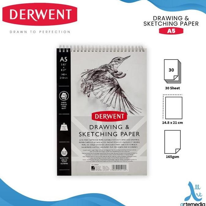 

Sale Derwent Sketch Pad A5 Wire Bound Spiral Drawing Sketching Paper