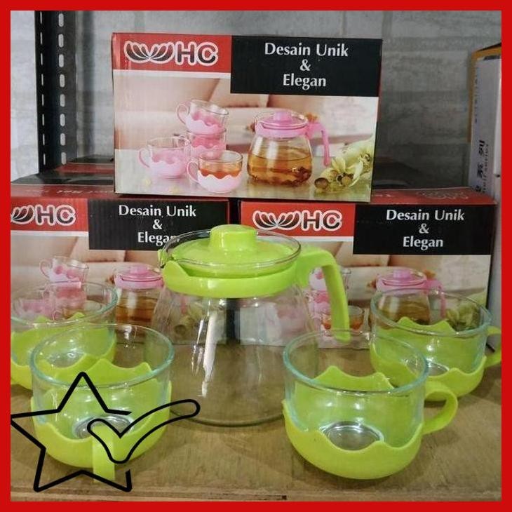 [TKR] TEKO AIR MINUM TEMPAT TEH TEAPOT TEA POT CERET KACA HC 4PCS