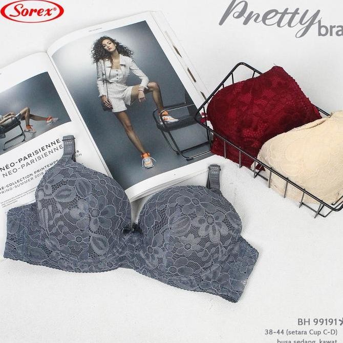 New Arrival, Sorex Bh Cup Besar Kawat Busa Tipis Full Brukat Pretty Bra