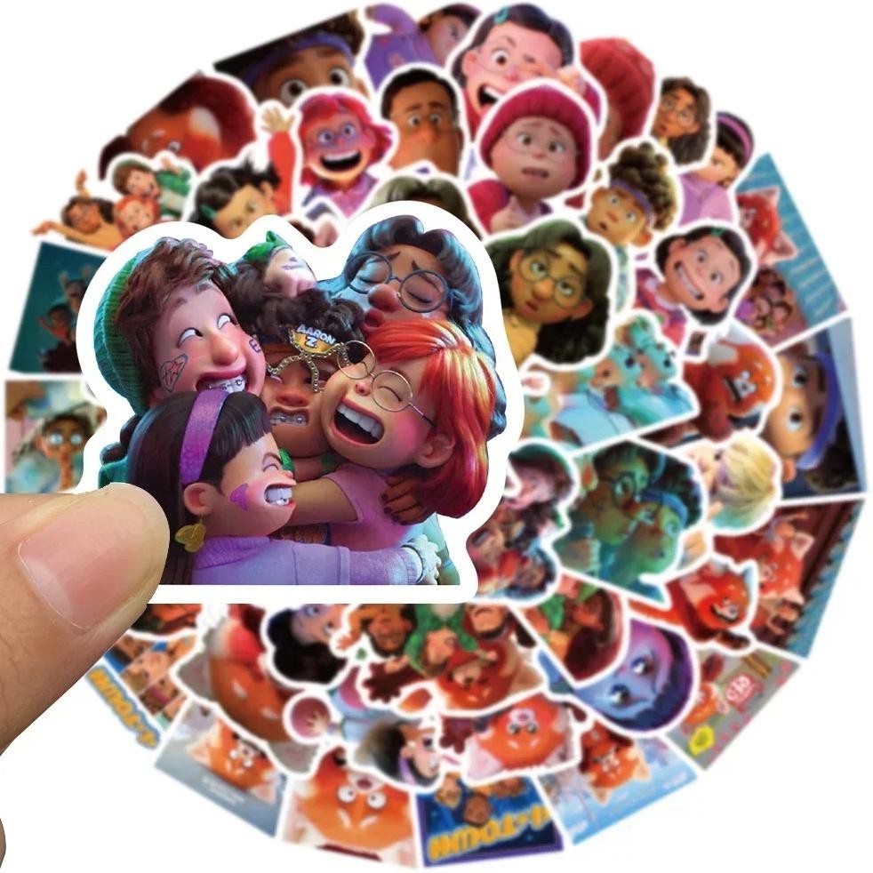 

50Pcs Cute Disney Red Panda Stickers Turning Graffiti Decal For Luggage Laptop Water Bottle Phone Skateboard Girls Kids Toys