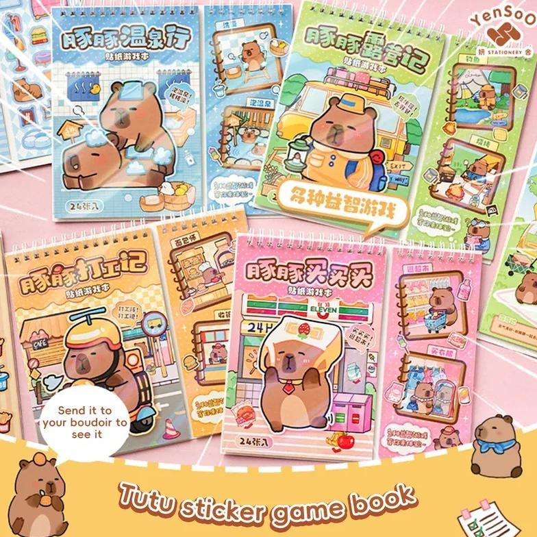 

Cute Capybara Dressing Stickers Handbook Cartoon Multi-Purpose Decoration Stickers Korean Cheap Kawaii Stationery