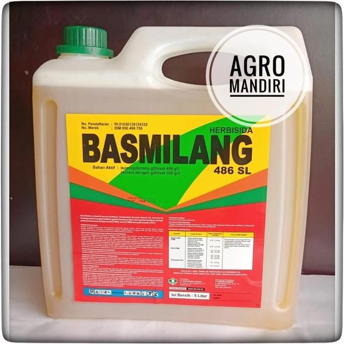 Basmilang 486SL 5 liter Herbisida Racun Pembasmi Rumput Liar dan Alang Alang Sampai Akar