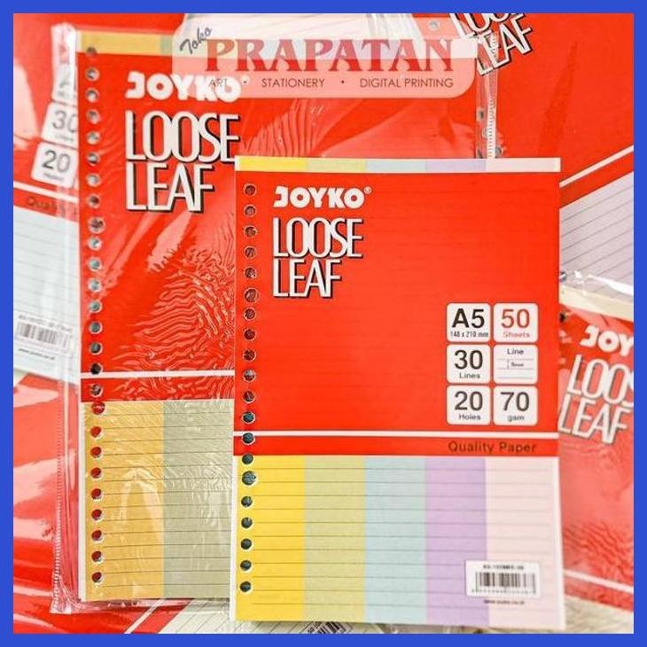 

( SEKOLAH / LUKIS ) SALE JOYKO LOOSE LEAF 50 LEMBAR WARNA A5/B5 | ISI KERTAS FILE BINDER (SENI / MENGGAMBAR / ART / KERAJINAN ) GOOD QUALITY