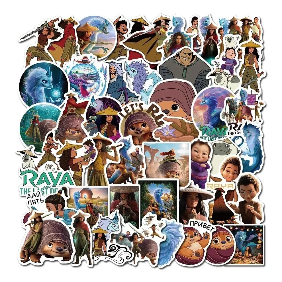 

50Pcs Disney Movie Raya And The Last Dragon Stickers Anime Graffiti Decals Diy Phone Notebook Guitar Cute Cartoon Toys Stickers