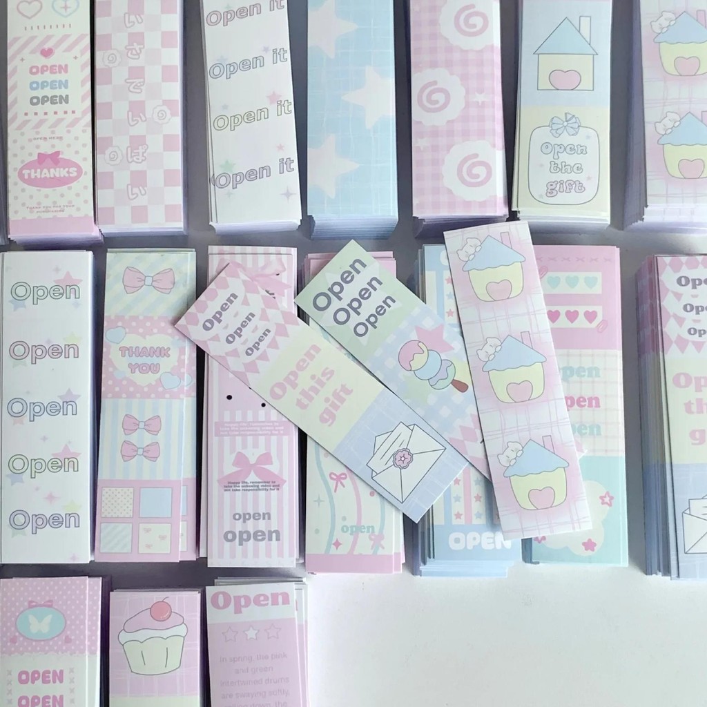 

30Pcs Korean Ins Cute Stars Candy Color Strip Sealing Stickers Kpop Photocard Packing Bag Diy Decorative Decals Kawaii Packaging