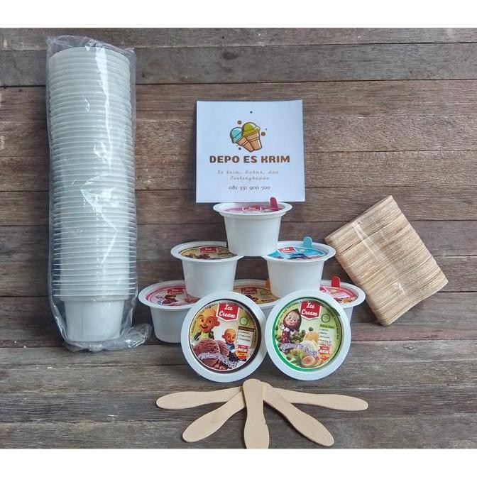 

JH8 Paket Usaha Es Krim Cup Plastik 60ml (Sendok Tutup Karakter Kartun)
