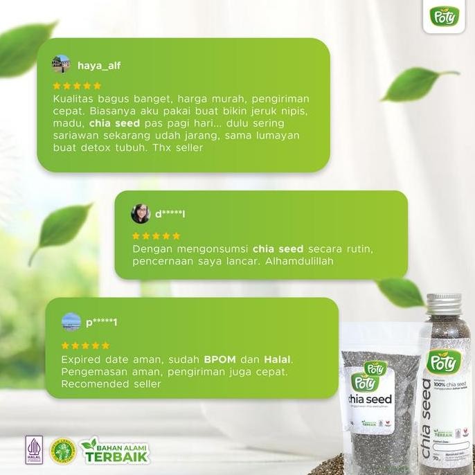 

JH8 Poty Chia Seed Mexico 1 kg Organik Terbaik Premium untuk Smoothie dan Yogurt